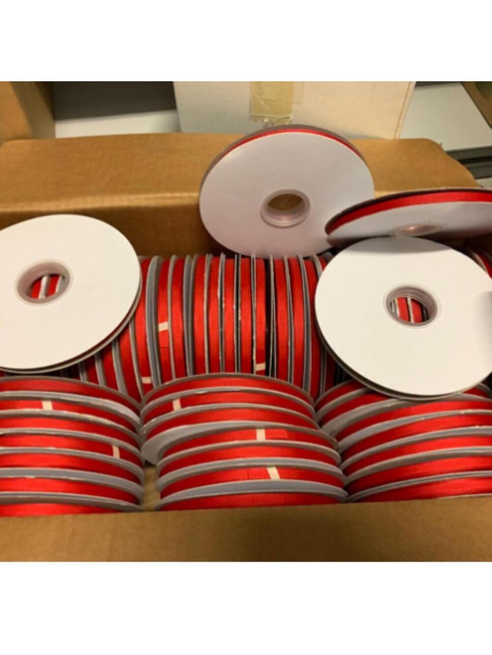 50+ Yards Red Grosgrain Ribbon Spools 3/8” or 1/2”